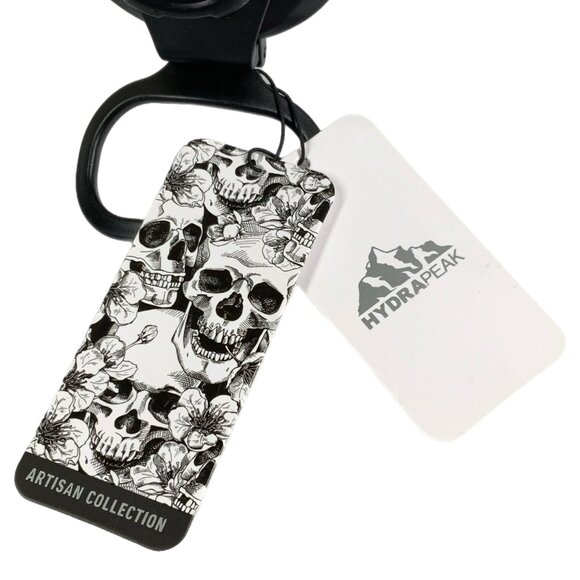 NWT Hydrapeak Skulls Flowers 32oz Stainless Steel Insulated Bottle Tumbler Wide - Picture 13 of 14